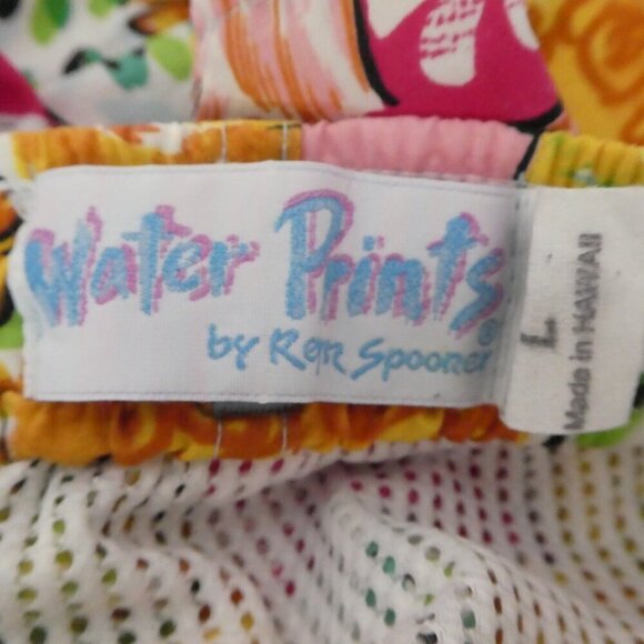 Vintage Reyn Spooner Water Prints Hawaiian Hula Girl Swim Shorts Mens Large - Picture 6 of 8